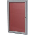 Ghent Ghent Letter Board - 1 Door - Burgundy Flannel w/Silver Frame - 24" x 18" PA12418BX-BG